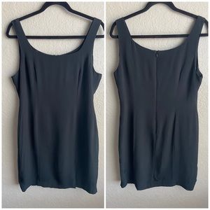 Vintage Hugo Buscati Silk Little Black Dress Sz 14